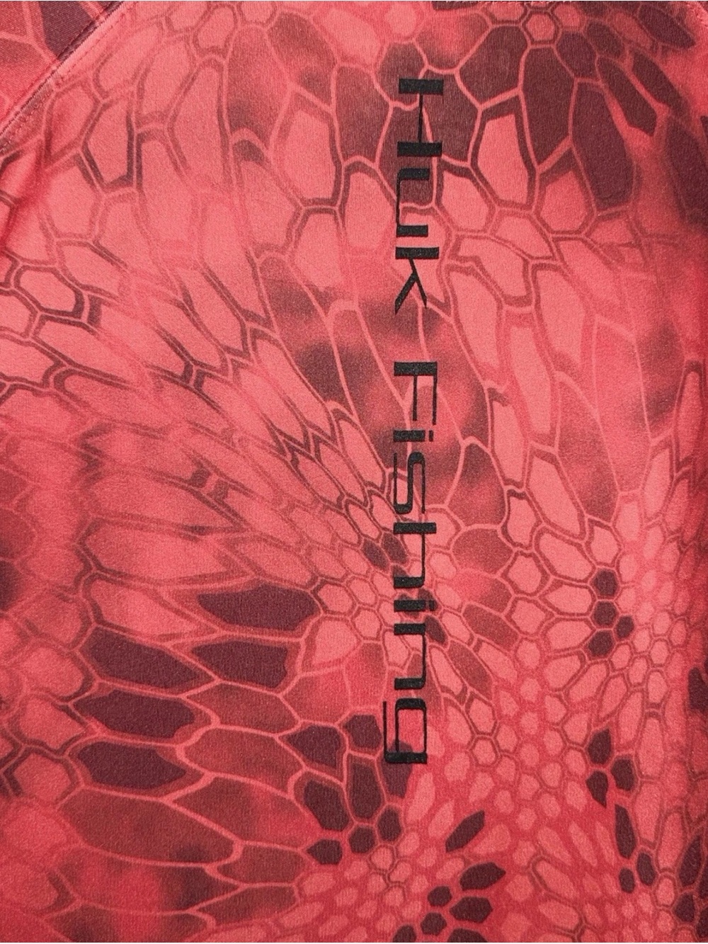 Huk Fishing Performance Fishing Kryptek Shirt Mens XXL Red Reptilian Design - Picture 6 of 9